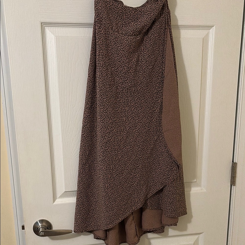 Chic Asymmetrical Brown leopard Women's Skirt